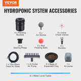 VEVOR DWC Hydroponics Grow System Deep Water Culture 8 Buckets with Air Pump - Rear View