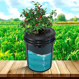 VEVOR DWC Hydroponics Grow System Deep Water Culture 8 Buckets with Air Pump - Close-Up Angle
