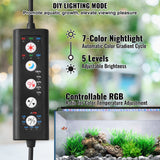VEVOR Aquarium Light, 48W Full Spectrum Fish Tank Light with 24/7 Natural Mode, Adjustable Timer & 5-Level Brightness, with Aluminum Alloy Shell Extendable Brackets for 48