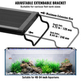 VEVOR Aquarium Light, 48W Full Spectrum Fish Tank Light with 24/7 Natural Mode, Adjustable Timer & 5-Level Brightness, with Aluminum Alloy Shell Extendable Brackets for 48
