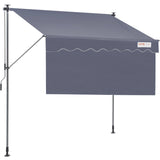VEVOR Manual Retractable Awning, 3m Outdoor Retractable Patio Awning Sunshade Shelter, Adjustable Patio Door Window Awning Canopy with 39