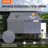 VEVOR Manual Retractable Awning, 3m Outdoor Retractable Patio Awning Sunshade Shelter, Adjustable Patio Door Window Awning Canopy with 39