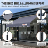 VEVOR Manual Retractable Awning, 3m Outdoor Retractable Patio Awning Sunshade Shelter, Adjustable Patio Door Window Awning Canopy with 39