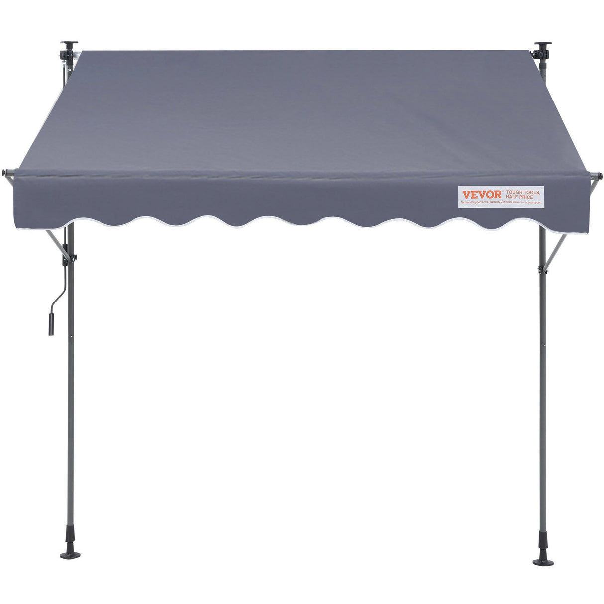 VEVOR Manual Retractable Awning, 3m Outdoor Retractable Patio Awning Sunshade Shelter, Adjustable Patio Door Window Awning Canopy with 39" Sun Shade Curtain for Backyard, Garden, Balcony