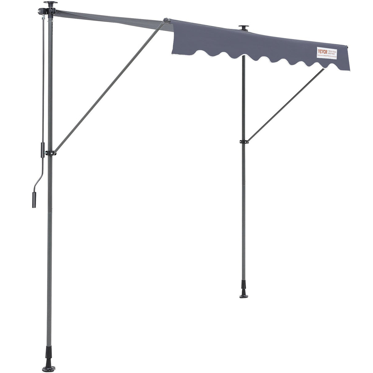 VEVOR Manual Retractable Awning, 3m Outdoor Retractable Patio Awning Sunshade Shelter, Adjustable Patio Door Window Awning Canopy with 39" Sun Shade Curtain for Backyard, Garden, Balcony