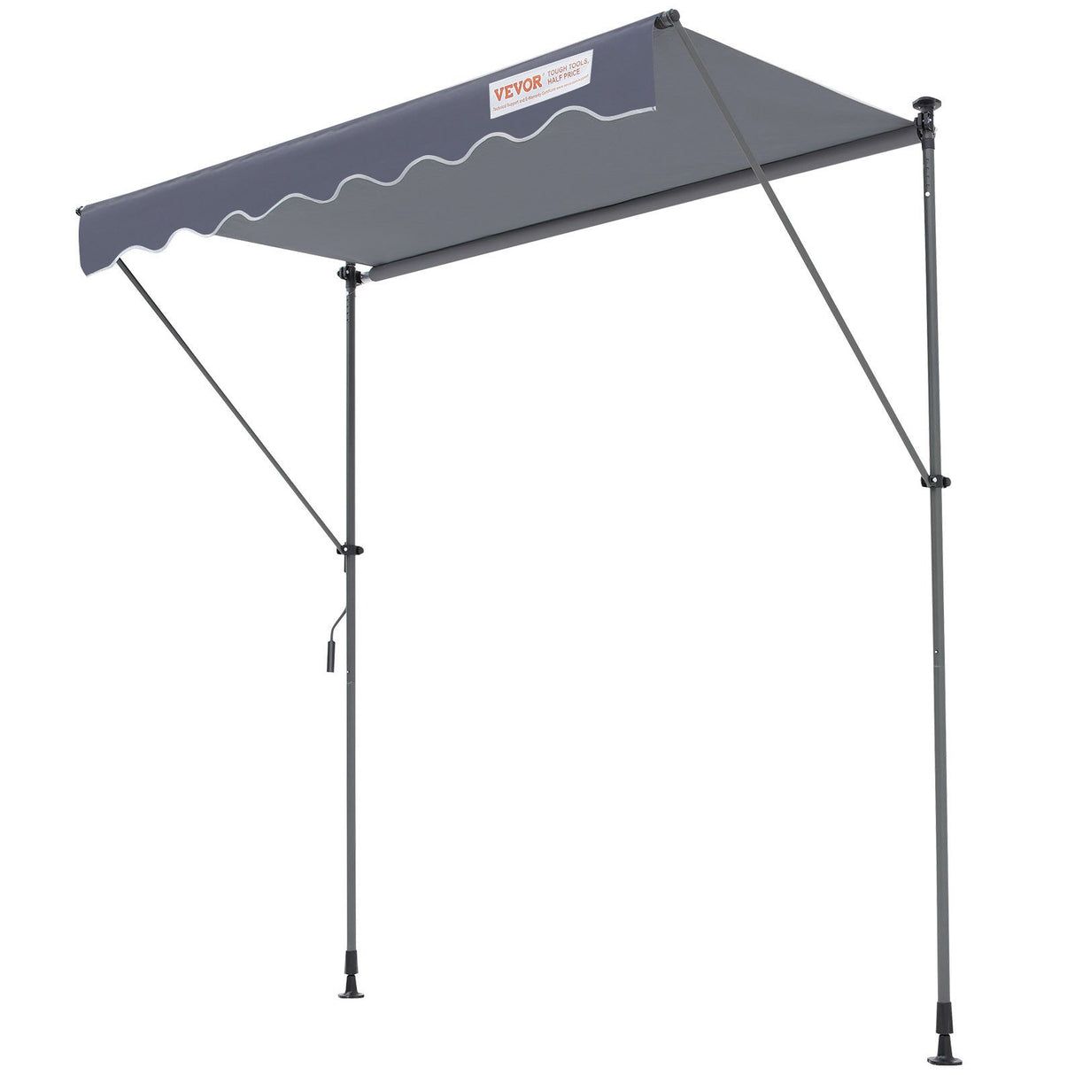 VEVOR Manual Retractable Awning, 3m Outdoor Retractable Patio Awning Sunshade Shelter, Adjustable Patio Door Window Awning Canopy with 39" Sun Shade Curtain for Backyard, Garden, Balcony