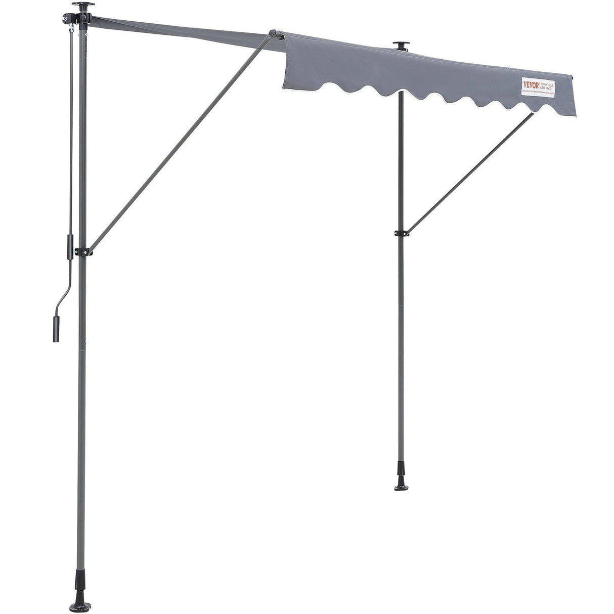 VEVOR Manual Retractable Awning, 78" Outdoor Retractable Patio Awning Sunshade Shelter, Adjustable Patio Door Window Awning Canopy with 39" Sun Shade Curtain for Backyard, Garden, Balcony