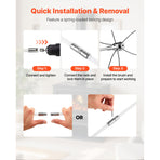 Chimney Sweep Kit, 7m Maximum Extendable Length Chimney Brush, Chimney Cleaner Sweeper with Dual Brush Heads, Brush & Goggles, Fireplace Cleaning Tool for Square, Rectangle, Arch Chimneys