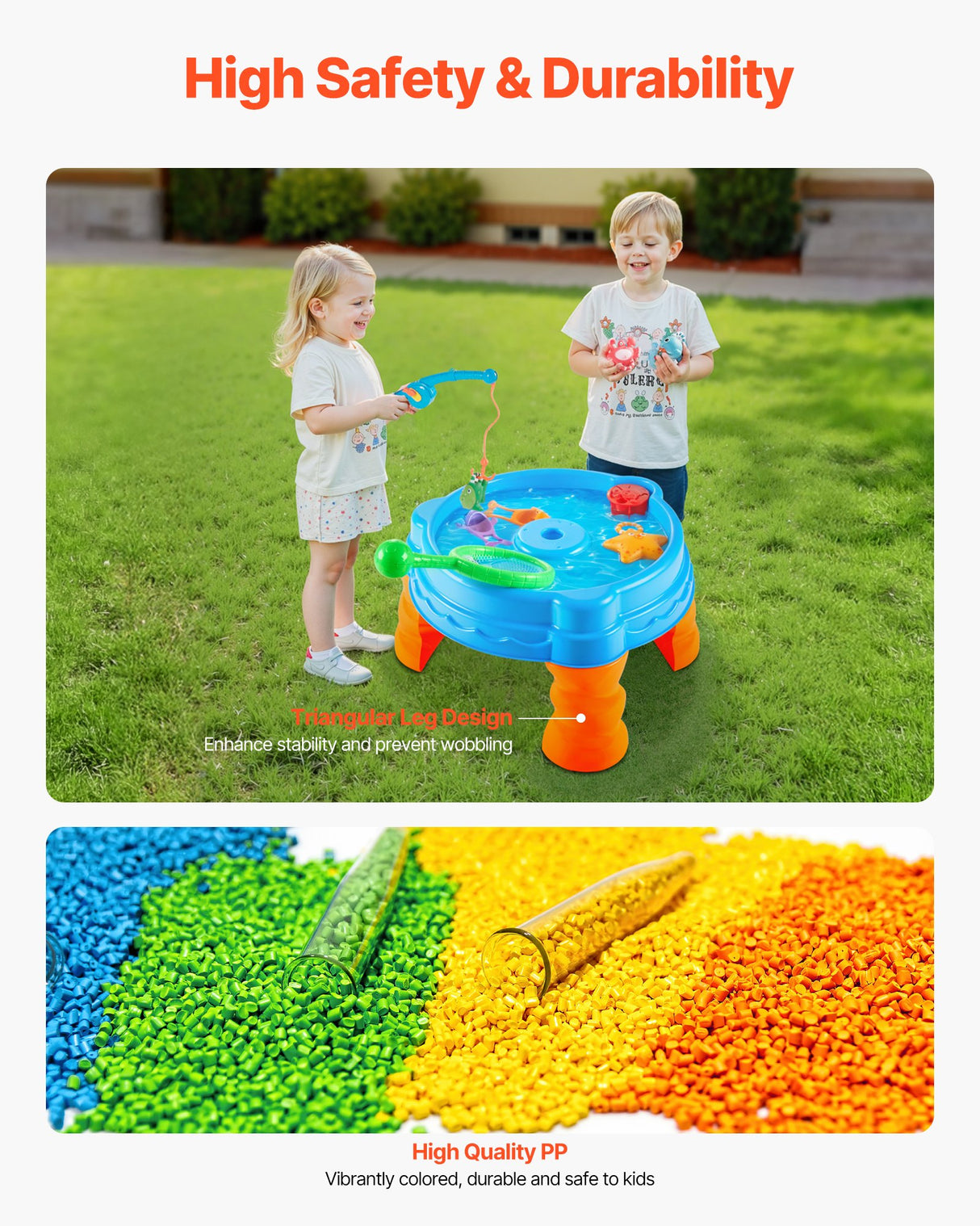 VEVOR Water Table for Toddlers Kids Activity Sensory Table with 9PCS Accessories