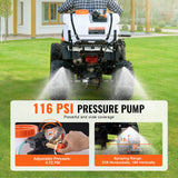 VEVOR ATV Sprayer 60 L/15.9 Gal ATV/UTV Spot Sprayer with A Nozzle Boom 1.9 GPM - Side View