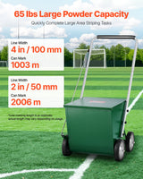 VEVOR Dry Line Marker 4-Wheel 50 or 100 mm Lines Heavy Duty Steel Chalker 29.5kg - Top-Down View