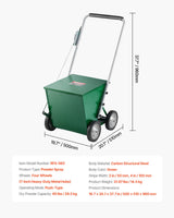 VEVOR Dry Line Marker 4-Wheel 50 or 100 mm Lines Heavy Duty Steel Chalker 29.5kg - Close-Up Angle