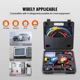 VEVOR AC Manifold Gauge Set 4-Way Fit R134A R22 R12 R502 Refrigeration Charging - Side View