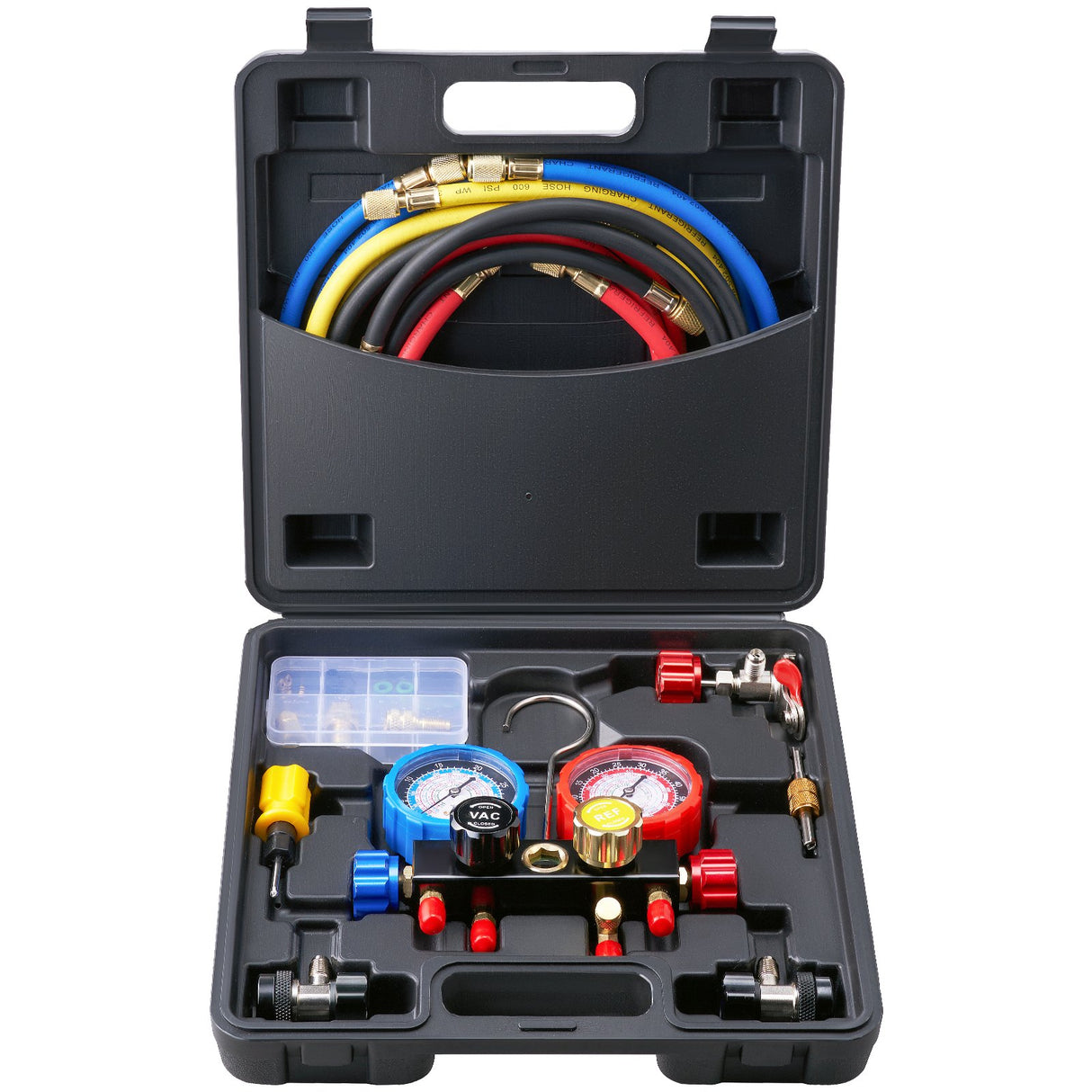 VEVOR AC Manifold Gauge Set 4-Way Fit R134A R22 R12 R502 Refrigeration Charging