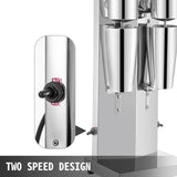 Vevor Commercial Milkshake Maker Machine Double Heads Thickshake Frother Stainless - Top-Down View