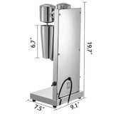 Vevor Commercial Milkshake Maker Machine Double Heads Thickshake Frother Stainless - Low Angle