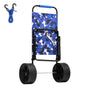 Beach Dolly with Big Wheels for Sand, 15.4" x 15.7" Cargo Deck, w/ 10" PE Solid Wheels, 69LBS Loading Capacity Folding Sand Cart, Heavy Duty Cart for Picnic, Camping, Fishing, Beach, Gardening