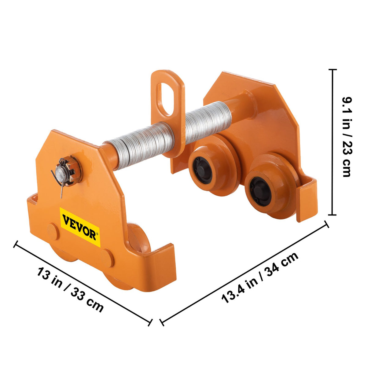 VEVOR Manual Trolley, 11000LBS/5 Ton Load Capacity Beam Trolley, 4.5-8 inch Adjustable Width Push Beam, Track Roller Trolley Powder Coating with Dual