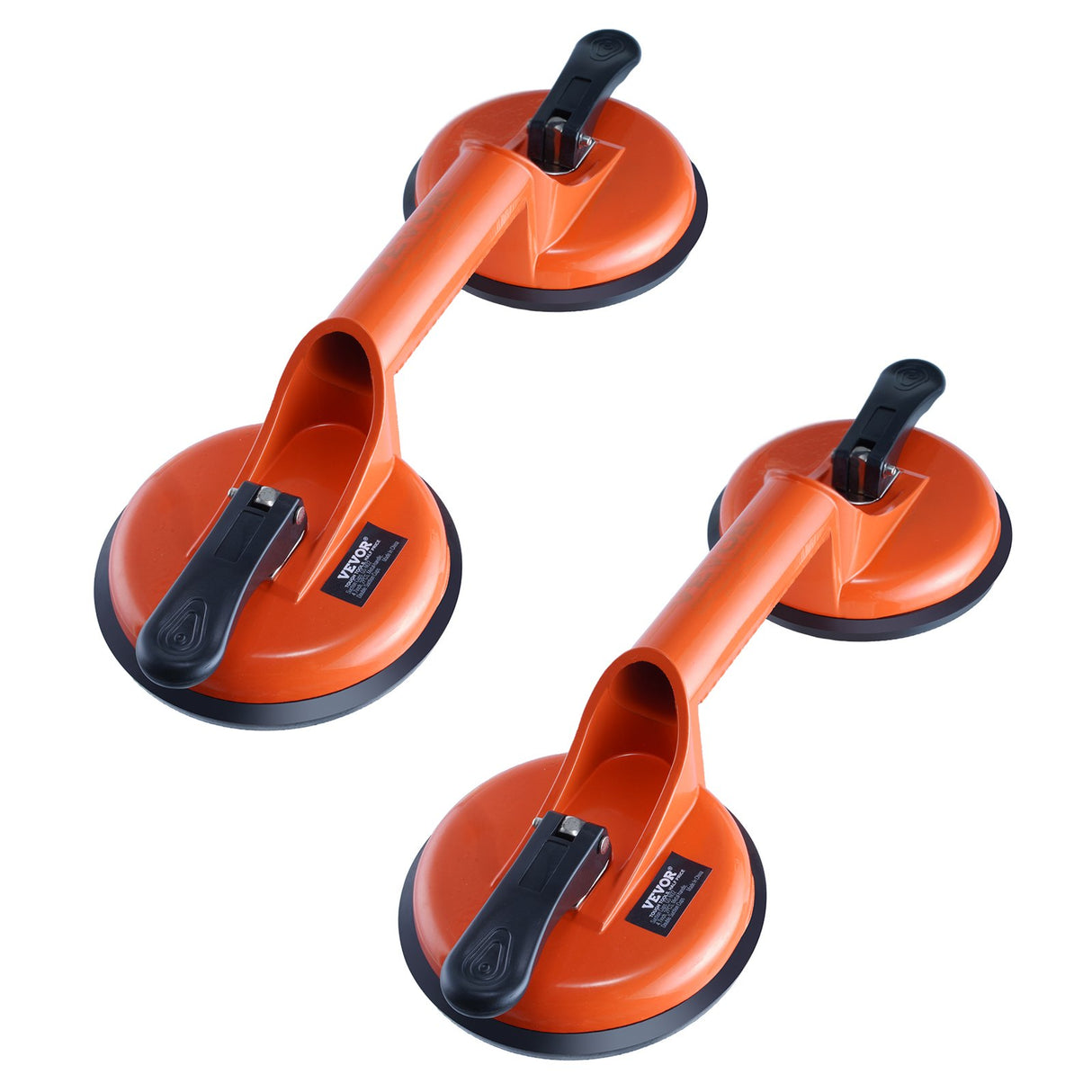 VEVOR Glass Suction Cup, 119 mm 2 Pack 150 kg Load Capacity, Vacuum Suction Cup with Aluminum Handle, Heavy Duty Industrial Suction Cup Lifter Tool