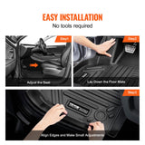 VEVOR Automotive Floor Mats Fits for Tesla Model Y 2021-2024 3 pcs TPE Liners - Rear View