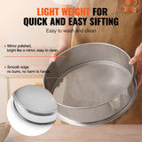 VEVOR Flour Sieve Fine Mesh, 80 Mesh Flour Sifter, 304 Stainless Steel Fine Mesh Sifter Food-grade, Dia. 12.6