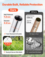 VEVOR Chain Link Fence Gate, 70 x 72 in, Adjustable Chain Link Fence Panel, Fit 3 ft (W) x 4 ft (H) Garden Fence Gate Opening, Rust-Resistant Galvanized Fencing Gate for Farm Posts Not Included - Front View