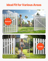 VEVOR Chain Link Fence Gate, 70 x 72 in, Adjustable Chain Link Fence Panel, Fit 3 ft (W) x 4 ft (H) Garden Fence Gate Opening, Rust-Resistant Galvanized Fencing Gate for Farm Posts Not Included - Rear View