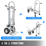 VEVOR Aluminum Hand Truck 3 in 1 Folding Hand Truck Convertible Hand Truck and Dolly - Top-Down View