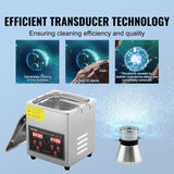 VEVOR Ultrasonic Cleaner with Digital Timer & Heater, Professional Ultra Sonic Jewelry Cleaner, Stainless Steel Heated Cleaning Machine for Glasses Watch Rings Small Parts Circuit Board (2L) - Side View