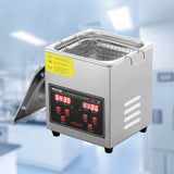 VEVOR Ultrasonic Cleaner with Digital Timer & Heater, Professional Ultra Sonic Jewelry Cleaner, Stainless Steel Heated Cleaning Machine for Glasses Watch Rings Small Parts Circuit Board (2L) - Low Angle