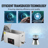 VEVOR Ultrasonic Cleaner with Digital Timer & Heater, Professional Ultra Sonic Jewelry Cleaner, Stainless Steel Heated Cleaning Machine for Glasses Watch Rings Small Parts Circuit Board (30L) - Side View