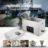 VEVOR Ultrasonic Cleaner with Digital Timer & Heater, Professional Ultra Sonic Jewelry Cleaner, Stainless Steel Heated Cleaning Machine for Glasses Watch Rings Small Parts Circuit Board (30L) - 45-Degree Angle