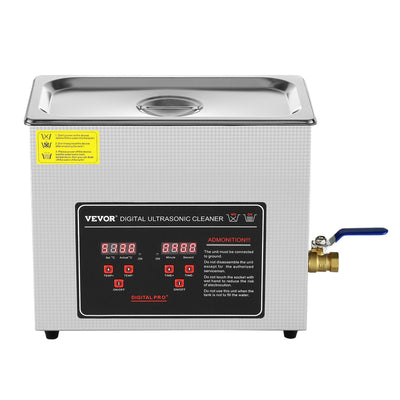 VEVOR Ultrasonic Cleaner with Digital Timer & Heater, Professional Ultra Sonic Jewelry Cleaner, Stainless Steel Heated Cleaning Machine for Glasses
