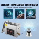 VEVOR Ultrasonic Cleaner with Digital Timer & Heater, Professional Ultra Sonic Jewelry Cleaner, Stainless Steel Heated Cleaning Machine for Glasses Watch Rings Small Parts Circuit Board (6L) - Side View