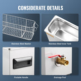 VEVOR 10L Ultrasonic Gun Cleaner 300W Ultra Sonic Cleaner Timer Heater Basket - 45-Degree Angle