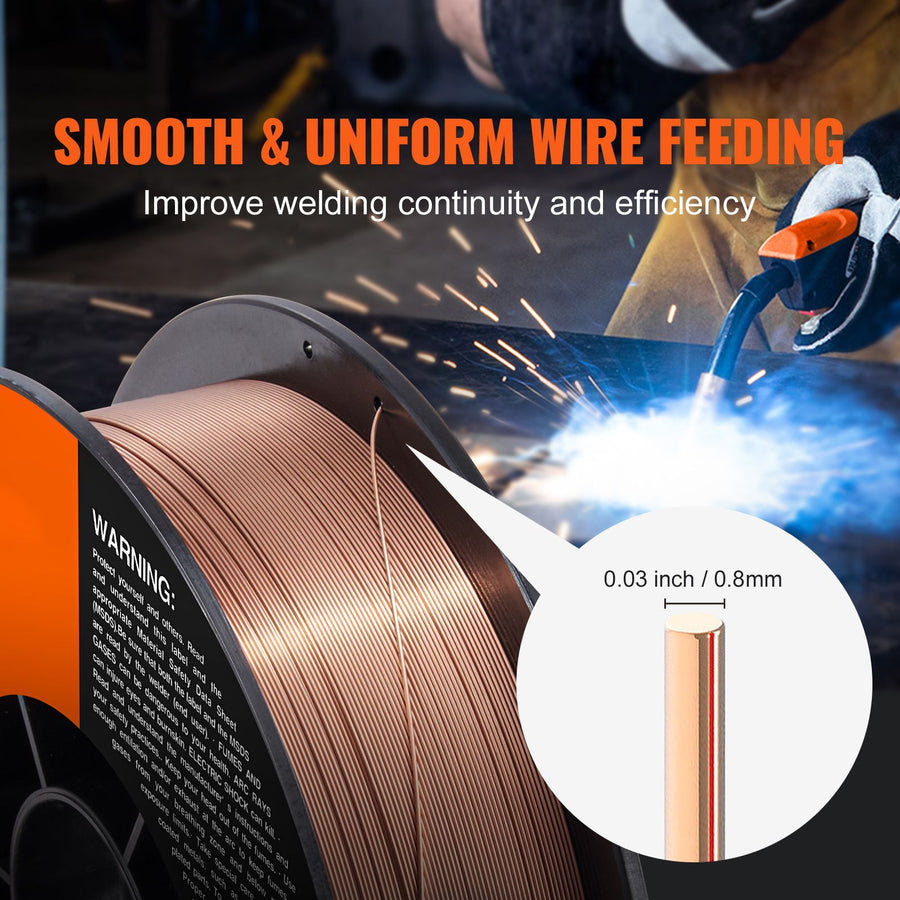 Solid MIG Welding Wire, ER70S-6 0.030-inch 11LBS with Low Splatter and High Levels of Deoxidizers for All Position Gas Welding