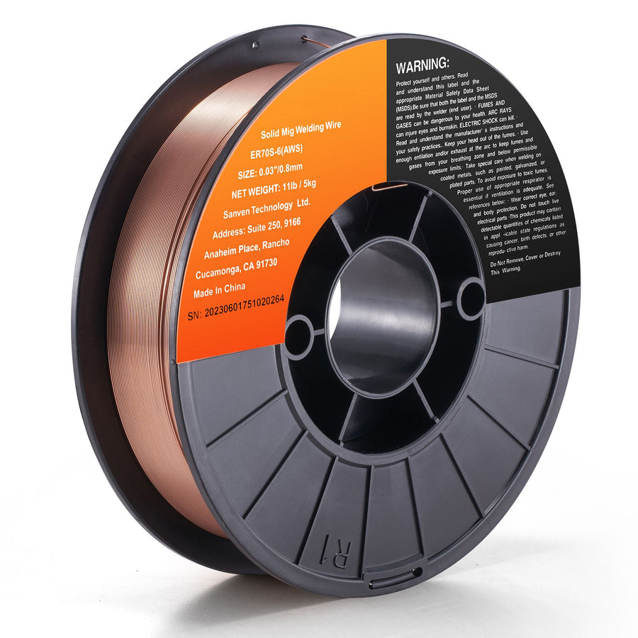 Solid MIG Welding Wire, ER70S-6 0.030-inch 11LBS with Low Splatter and High Levels of Deoxidizers for All Position Gas Welding