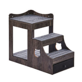 VEVOR Pet Bunk Bed with Stairs Dog/Cat Window Perch with Storage Indoor Gray