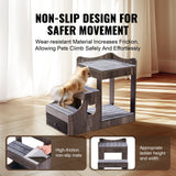 VEVOR Pet Bunk Bed with Stairs Dog/Cat Window Perch with Storage Indoor Gray - 45-Degree Angle