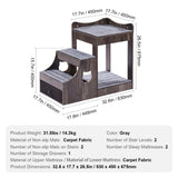 VEVOR Pet Bunk Bed with Stairs Dog/Cat Window Perch with Storage Indoor Gray - Close-Up Angle