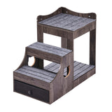 VEVOR Pet Bunk Bed with Stairs Dog/Cat Window Perch with Storage Indoor Gray - Extra Image