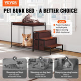 VEVOR Pet Bunk Bed Dog/Cat Window Perch with Stairs Storage Medium Size - Front View