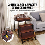 VEVOR Pet Bunk Bed Dog/Cat Window Perch with Stairs Storage Medium Size - Rear View