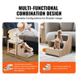 VEVOR Pet Bunk Bed with Stairs Dog/Cat Window Perch for Bedside Indoor Use - Side View