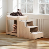 VEVOR Pet Bunk Bed with Stairs Dog/Cat Window Perch for Bedside Indoor Use - Low Angle