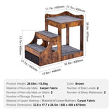VEVOR Pet Bunk Bed with Stairs Dog/Cat Window Perch with Storage Indoor Brown - Close-Up Angle