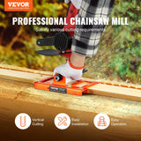 VEVOR Chainsaw Mill, Vertical Lumber Cutting Guide with 5.1-15.2cm Cutting Width, Cast Iron Portable Timber Chainsaw Attachment, Lightweight Wood