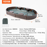 VEVOR Sandbox with Cover, 72 x 41.5 x 9.1 in Oval Sand Box, HDPE Sand Pit with 4 Corner Seating and Bottom Liner, Kids Sandbox for Outdoor Backyard, Beach, Park, Gift for Boys Girls Ages 3-12, Brown - Close-Up Angle