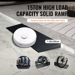 4 cm Rise Cuttable Threshold Ramp for Sweeping Robot, 90 cm Wide Natural Rubber Wheelchair Ramp, Non-Slip Solid Rubber Ramp with Double-Sided Tape for Doorways, Driveways, Bathroom, Smooth Tile