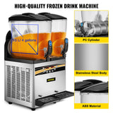 VEVOR Commercial Slush Machine Margarita Slush Maker 2x15L Frozen Drink Machine - Front View